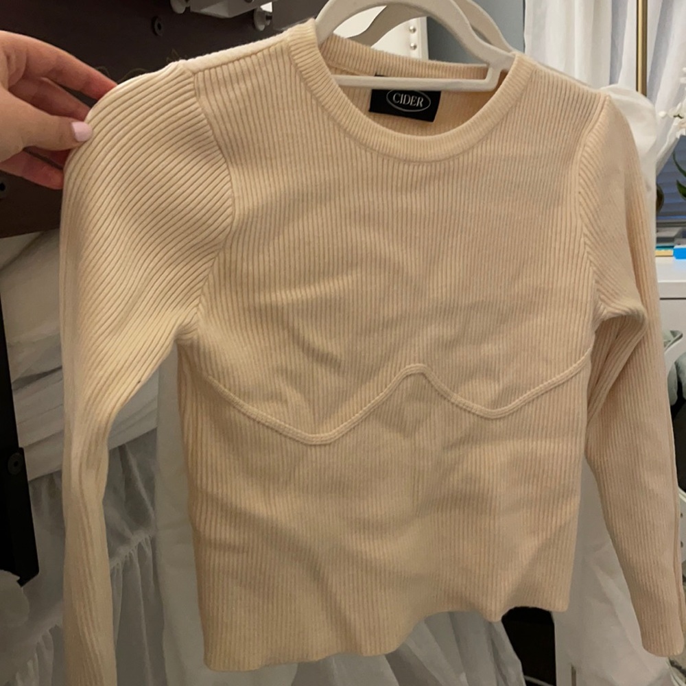 SHOP CIDER Rib knitted top